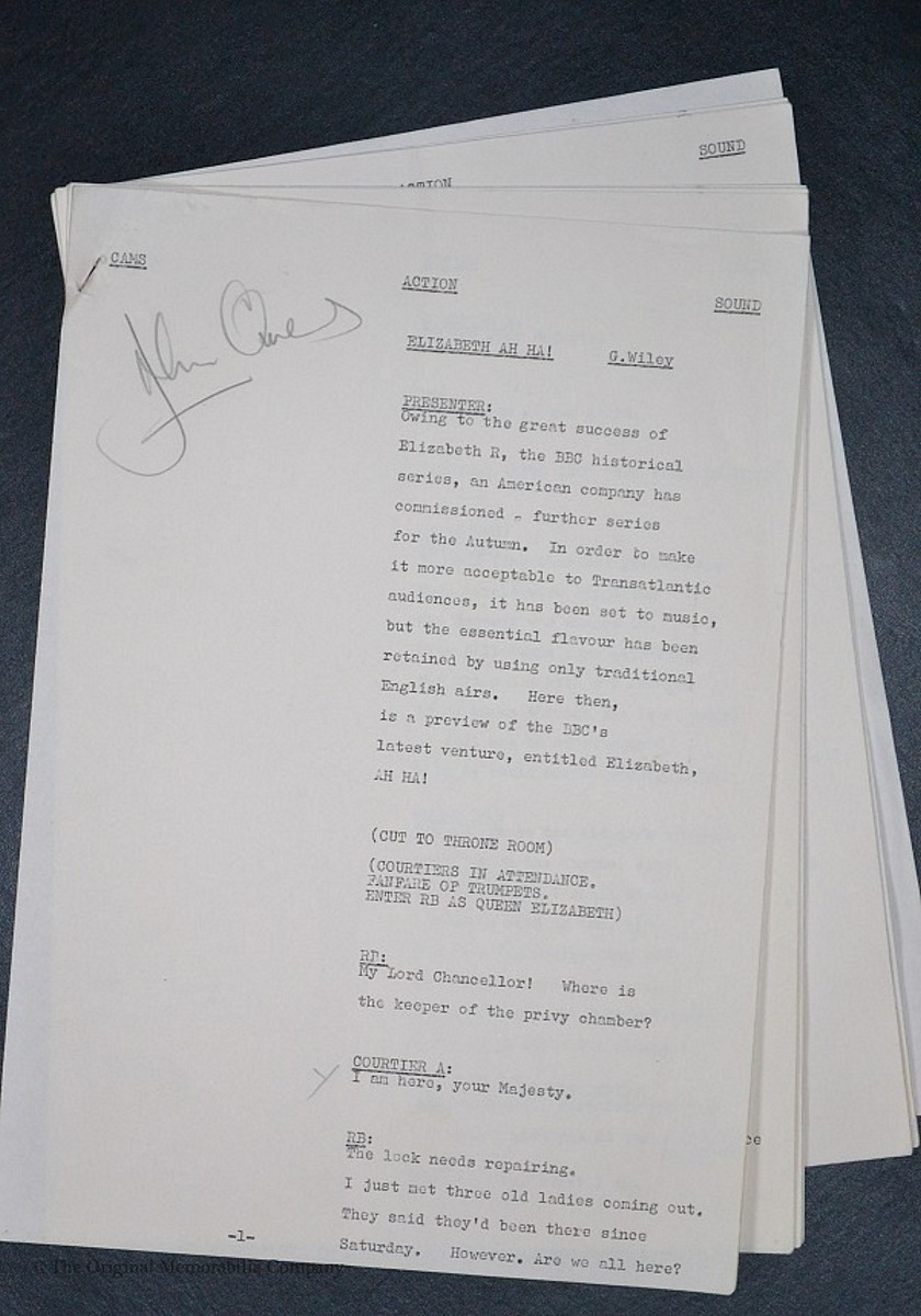 Rare 1971 G. Wiley script 'Elizabeth Ah Ha'