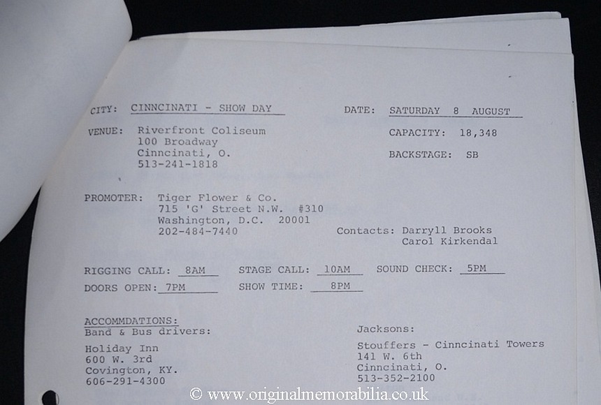 Jackson 5 1981 Tour Document