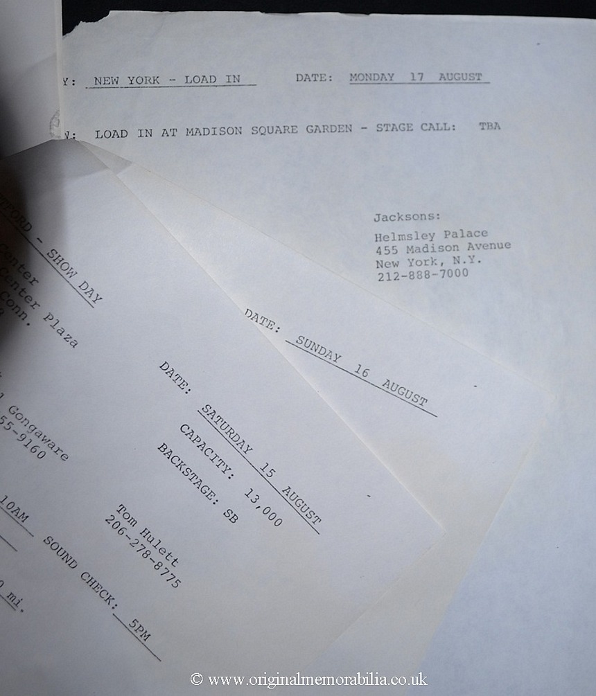 Jackson 5 1981 Tour Document