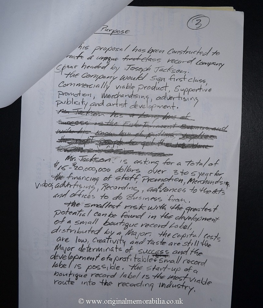 Joseph Jackson Handwritten Business Plan