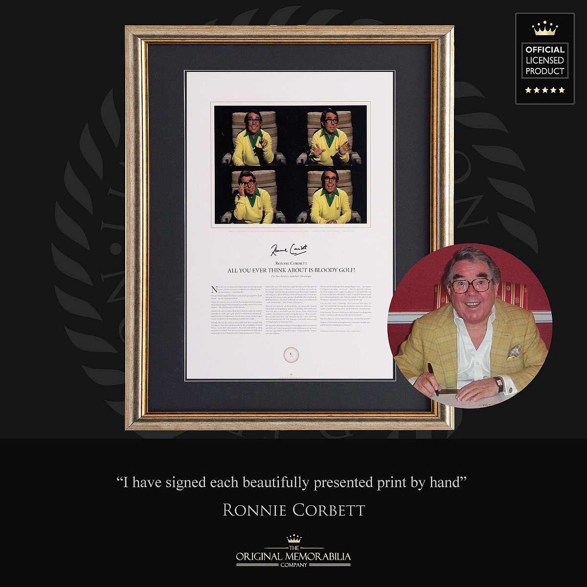 Ronnie Corbett autograph Two Ronnies