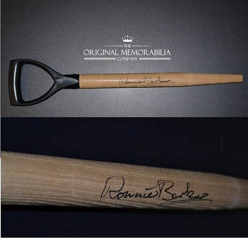 Ronnie Barker signed Fork Handle